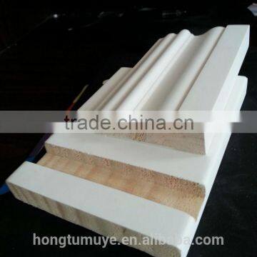 Lacquered white color cornice ,solid pine wood material