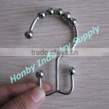 Wholesale 80mm Bathroom Metal Double Hook Curtain Ring photo-3