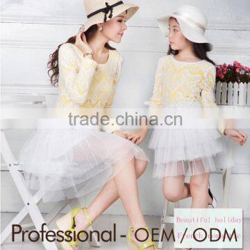 French romantic nice lace dress for mother and daughter, mother and daughter dress clothing sets