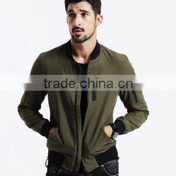 Polycotton Mens Jacket With Sleeve Zipper Fashion Varsity Jacket Plain Baseball Jacket photo-4