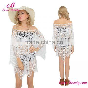 Private Label Off Shoulder Cover Up Summer White Beach Dress