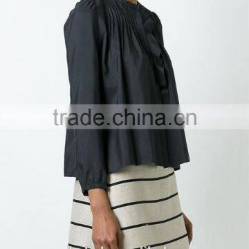 Hot Sale Nice Design Women Executive Pleated Silk Shirts 2016 photo-2