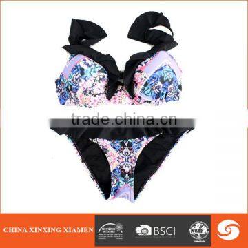 New design women printed full swimsuit muslim swimwear lady beach wear