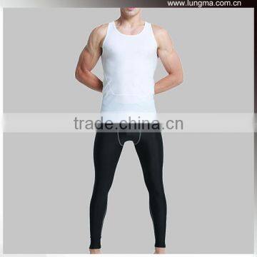 Customized Dry Fit Fintess Compression Sleeveless Shirt,Plain Lycra Compression Tights Pants