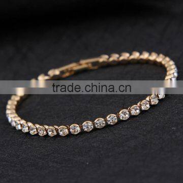Wholesale Round Silver Plating Lady Crystal Bracelet photo-2