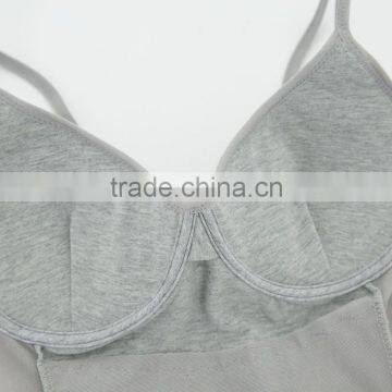 OEM/ODM Service Sexy Women Adjustable Strap Built In Bra Tank Tops Body Underwear For Sleeveless photo-4