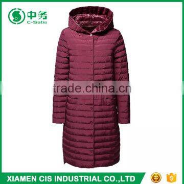 New Stylish Warmful Ultralight Ladies Long Down Filled Jacket for the Winter photo-3