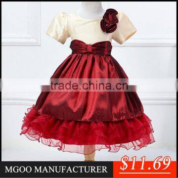 MGOO New Arrival 2015 Red Color Christmas Costumes Dress For Kids Little Girl Muslim Party Dress l069