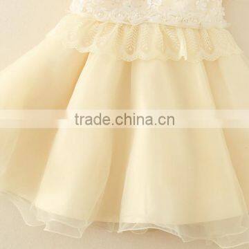2017 Baby Girl Party Dress Children Frocks Designs Lace Sexy Harness Apricot Lovely Cotton Net Birthday Party Dresses photo-5