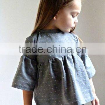 Latest fashion cotton frock designs baby gilrs long sleeve blouse summer clothing