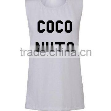Soft Lightweight Womens Muscle Tank Grey/Black Deep Cut Workout Shirts OEM Running Top Gym Clothing photo-3