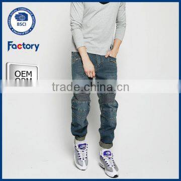 custom new fashion biker jeans for men