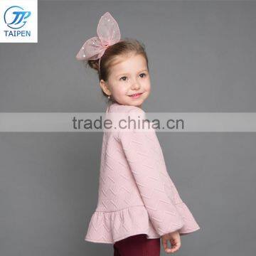 2017 Spring Fashion Sequins Pattern t Shirt With Pleated Hem Kids Party Wear photo-3