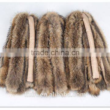 Factory Direct Sales of Real Natural a Raccoon Fur Collar Both Men and Women's Fashion Raccoon Collar 80*14 cm photo-2