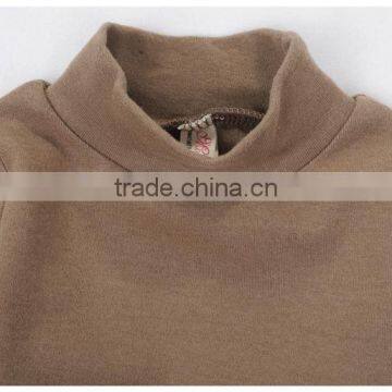 Custom Spring/autumn/winter Fashion Baby Cotton Spandex Lycra Infant Garment Long Sleeve High Collar Baby T-shirt photo-2
