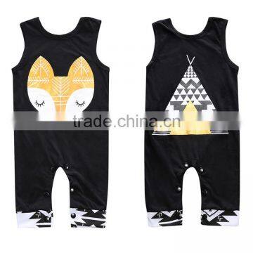 S17525A Newborn Cotton Baby Boy Sleeveless Romper Cute Animals Clothes Baby Jumpsuit