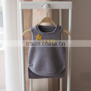 S32896W Toddler Baby Girls Floral Sleeveless Sweater Kids Children Kint Sweater Vest photo-3