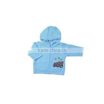 Sky Blue Hooded Velour Winter Baby Jacket Coat