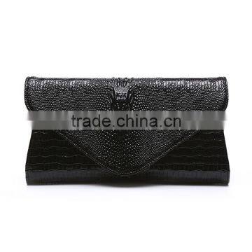 Women Clutch Bags Vintage Leather Crocodile Pattern Envelope Shoulder Ladies Small Messenger Bag