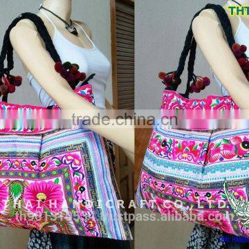 Thai Embroidered HMONG Hill Tribe Hand Bag Tote Bag