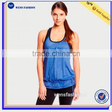 Custom 2017 Slim fit nylon/Lycra women soft fitness yoga wear/tank top
