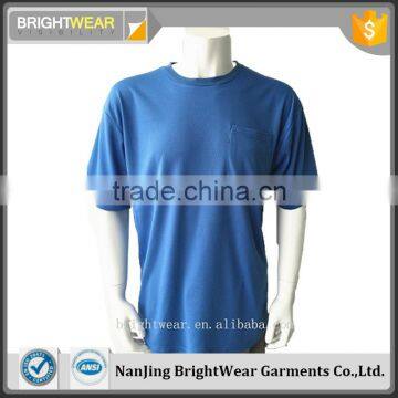 High Performance French blue color birdeye fabric basic T-shirt