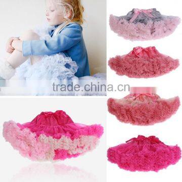 Super Fluffy White With Red Blue Nylon With Satin 2 Layers Factory Direct Kids Parth Birthday Pettiskirt Tutu photo-6
