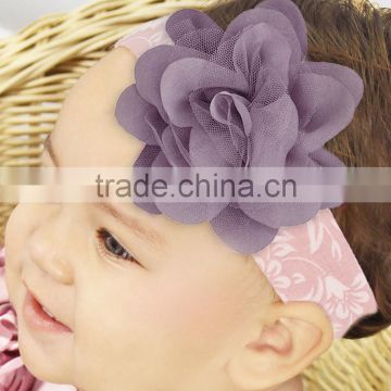 New Infant Headband With Big Flower Fancy c Cotton Kids Headbands HA90421-37