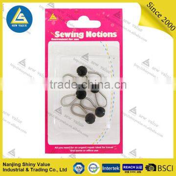 Manufacturer directly supply metal button extenders in different colors crystal studded with spring in individual package