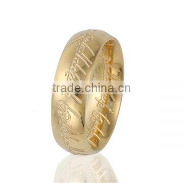 Fashion Gold Plated Message Titanium Steel Unadjustable Rings