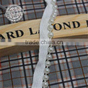 Sewing Accessories Black White 6mm Pearl Bridal Beaded Rhinestone Belt Lace photo-2