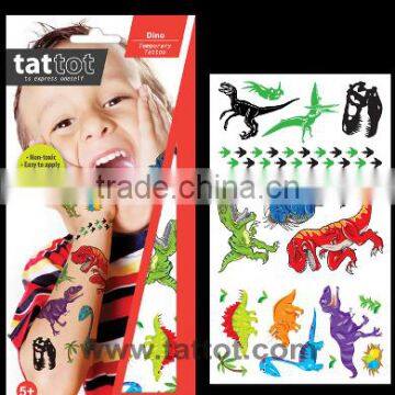 Colorful kid Temporary Dino Tattoos safe non toxic stickers