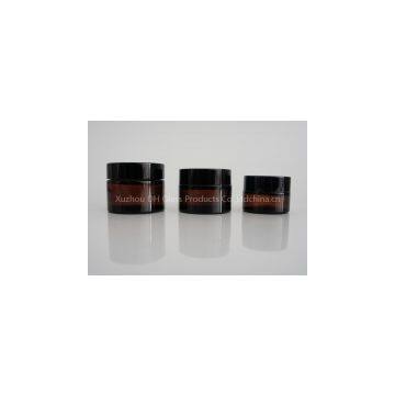 Supply Amber Glass Cosmetic Jar With Lid