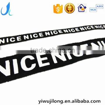 hot sale custom letter printed ribbon lace 100% polyester ribbons for garments