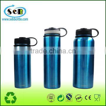 750ml Double Wall Vacuum Insulated Stainless Steel Leak Proof Sports Water Bottle Shinny Blue