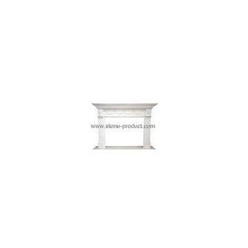 fireplace mantel, white marble fireplace