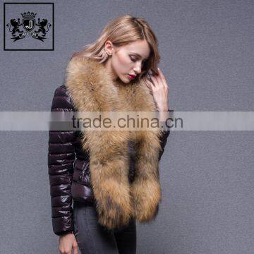 Winter Beautiful Duck Down Style Jacket with Raccoon Fur Hooded For Lady