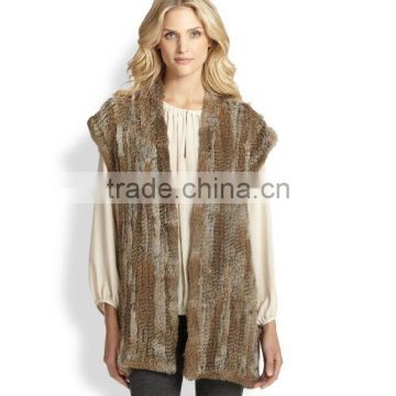 Made in China YR679 Hot Selling Women Winter Rabbit Vest/New Style Fashion Fur Vest