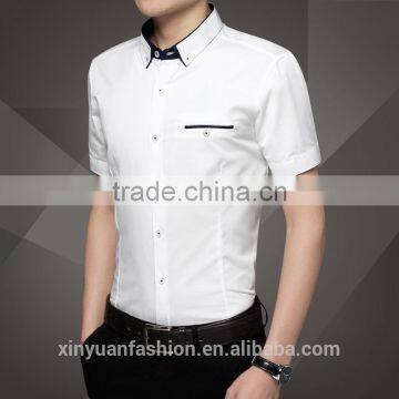 2017 Latest Fashion Mens Short Sleeve Formal Slim Fit Shirts Designer Casual Shirts New Style For Men photo-2