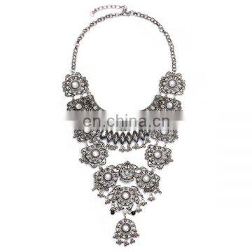 European Vintage Body Black plated Necklace & Pendant Link Accessories Choker Maxi Necklace For