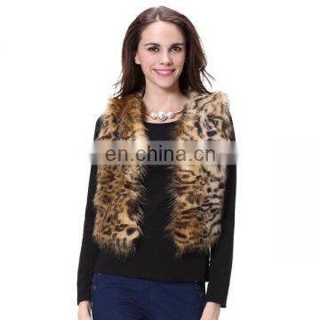 Wholesale Winter Clothes Leopard Pinting Feather Women Coat