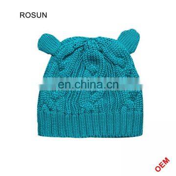 Custom Winter Child Children Acrylic Knit Slouch Knitted Beanie Hat