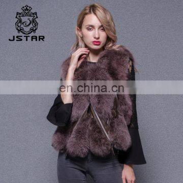 Real natural fox fur Vest sleeveless long coat women genuine fox fur vest