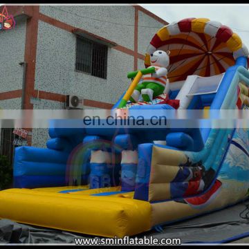 Inflatable slide, inflatable bear with parachute slide for funny to kids