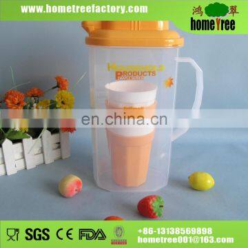 Latest modern design plastic milk jug with cups 2L