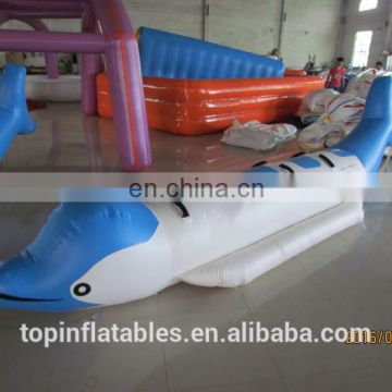 Blue Inflatable Dolphin Flying Fish Banana Boat