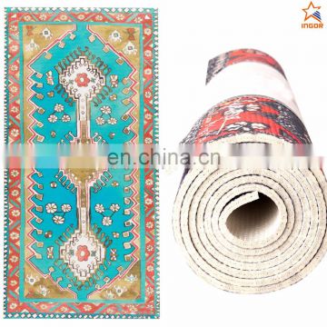 oem round non-slip printed thick organic outdoor custom eco exercise tpe gym yoga mat