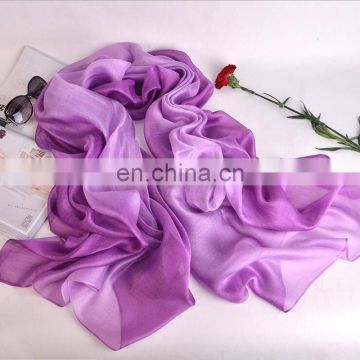 2017 summer silk gradient dyeing scarves turbans sun women beach shawl