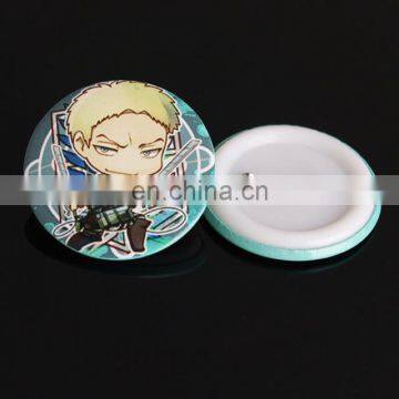 Cartoon image round button pin badge