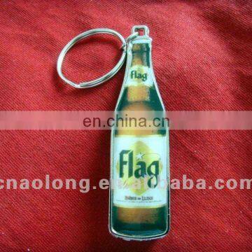 custom adhesive logo printed wall mounted stainless steel metal beer bottle opener keychain for advertising promotion